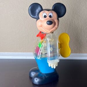 Vintage 1970s Disney Mickey Mouse Windup Toy Transparent Gear Body Gabriel